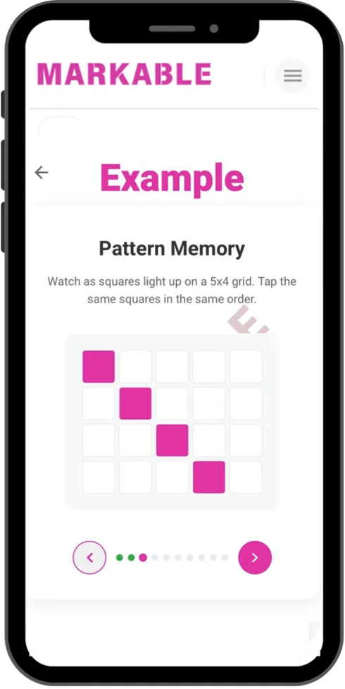 The Peritale focus and memory results on a phone